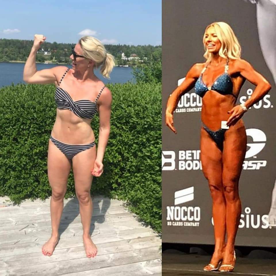 Klient weight loss transfomation- Beofre and after on competition show